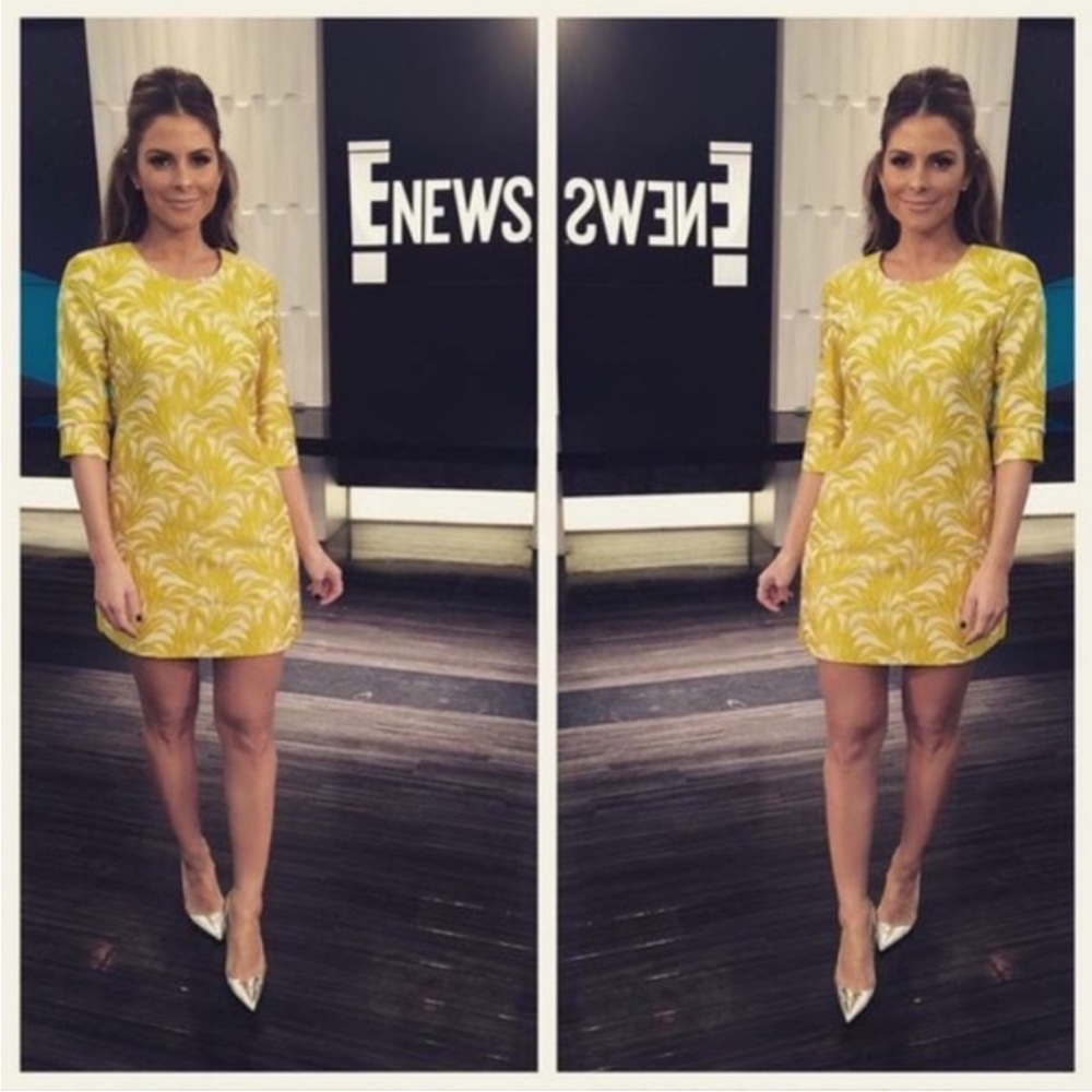 INTERMIX Yellow Clarke Jacquard Shift Dress - Picture 2 of 11